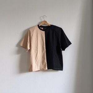 CMEO Collective Black and Tan Short Sleeve Tees Casual Style